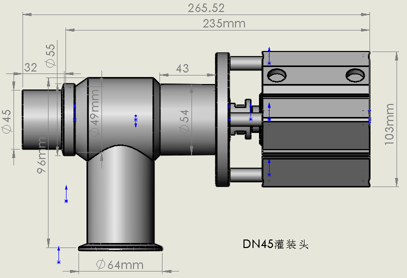 Meal Prep Co - DN45mm diameter filling valve, pneumatic water
