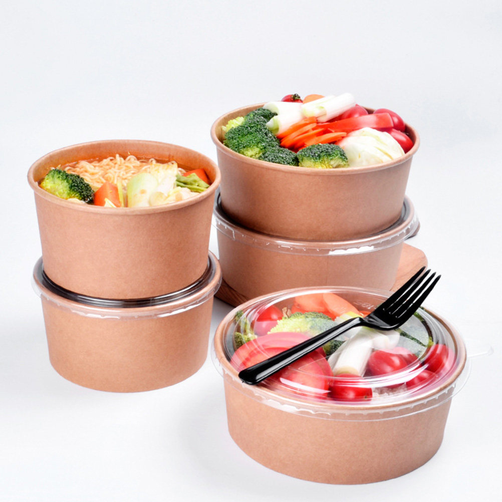 Meal Prep Food - 20Pcs Kraft Paper Bowls Leakproof Disposable
