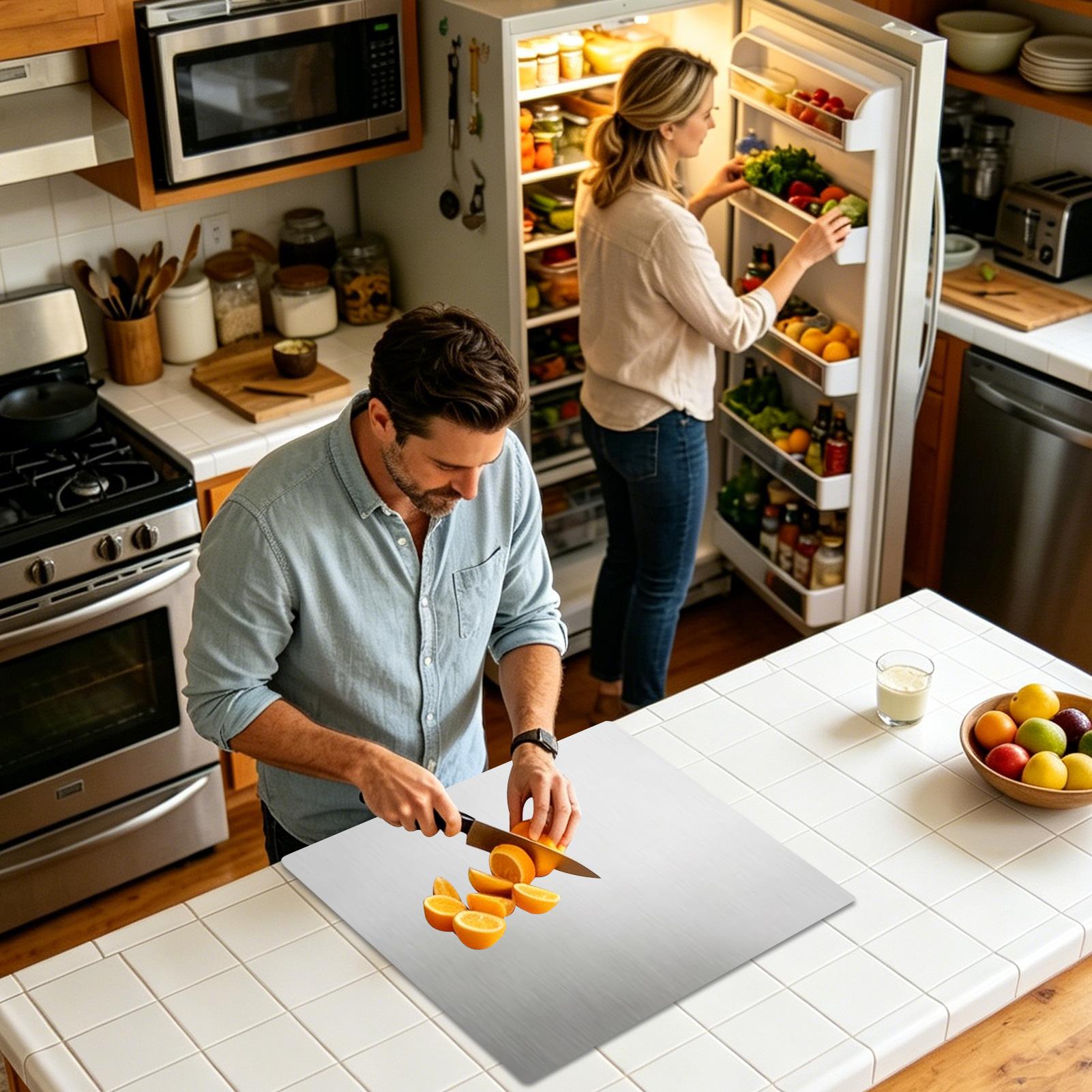 Meal Prep Food - Stainless Cutting Board Dishwasher Safe Metal