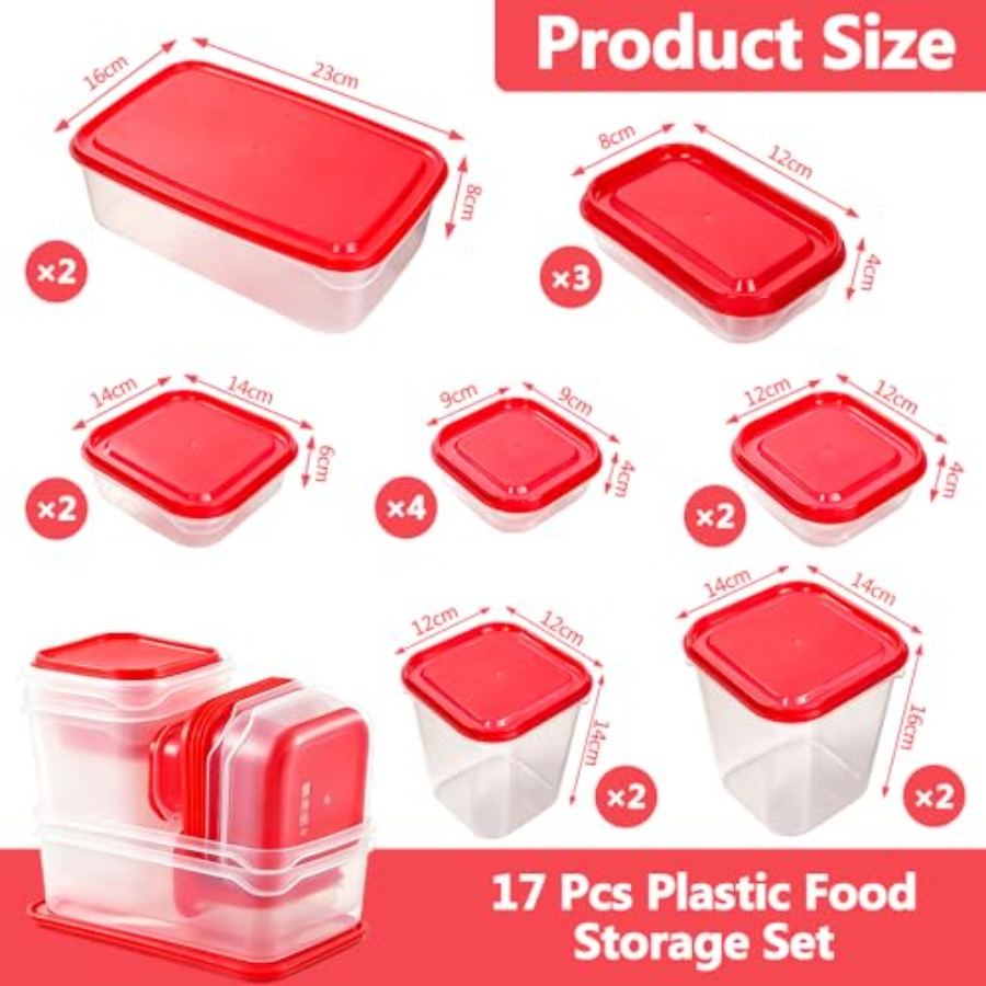 17Pcs Plastic Food Storage Set - огляд і ціна Meal Prep Food