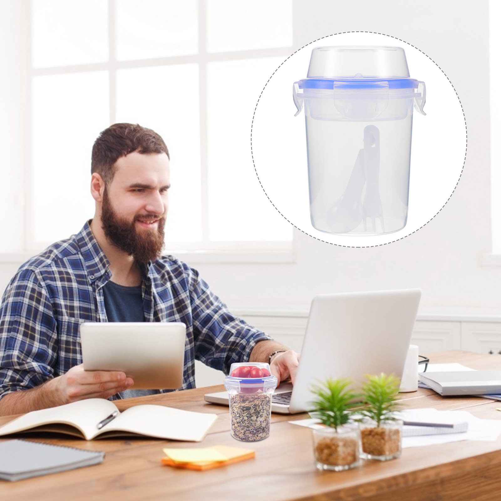 2Pcs Overnight Oats Containers - огляд і ціна Meal Prep Gym