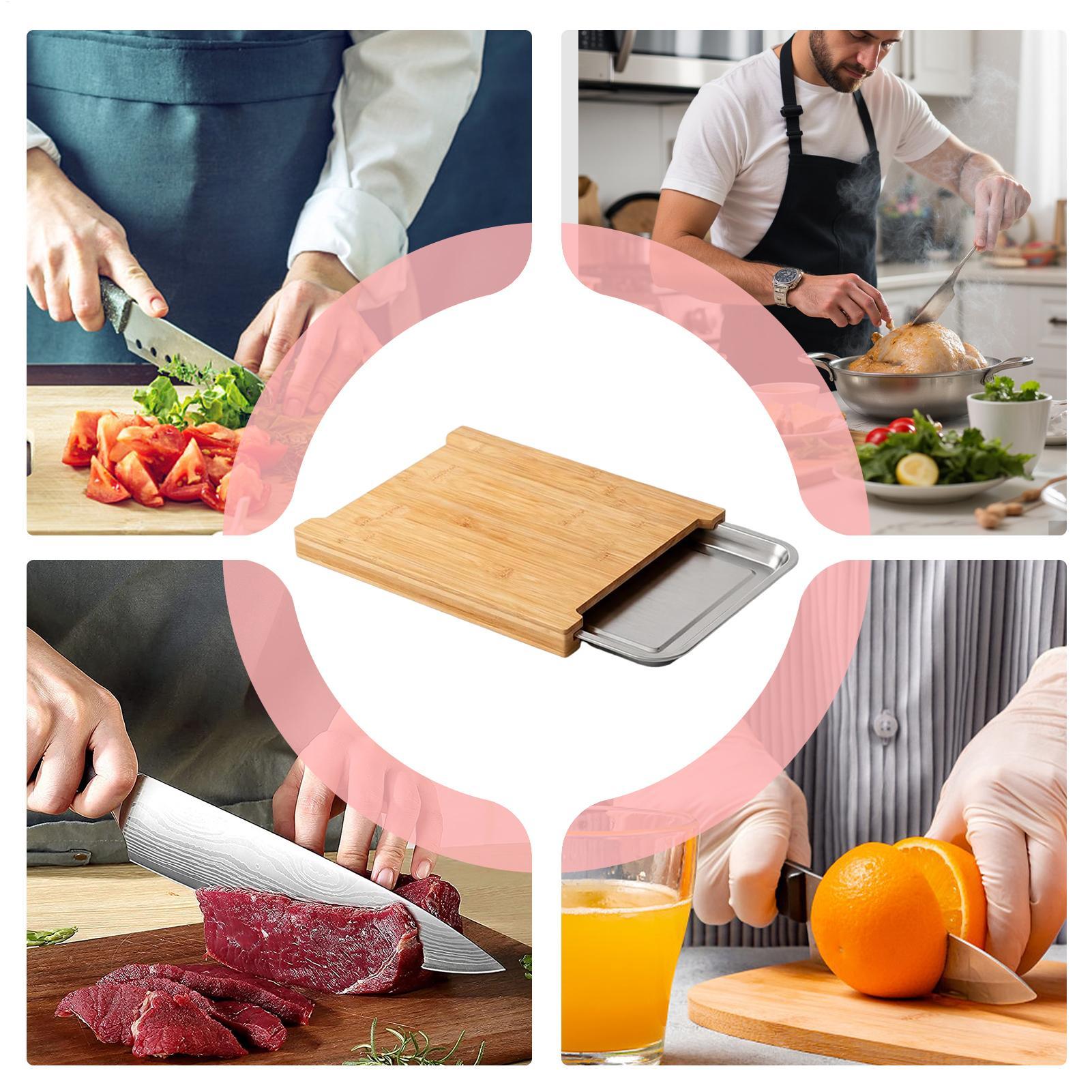 Wooden Cutting Board Non-Slip  - огляд і ціна Meal Prep Food