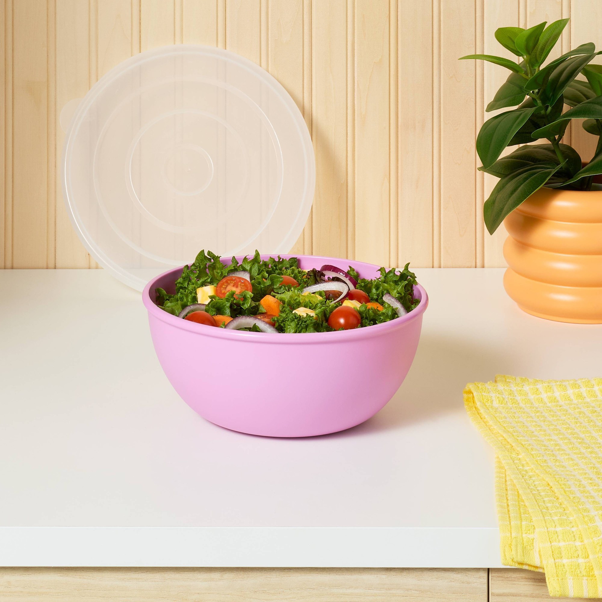 Pink Bowl With Matching Lid, D - огляд і ціна Meal Prep Food